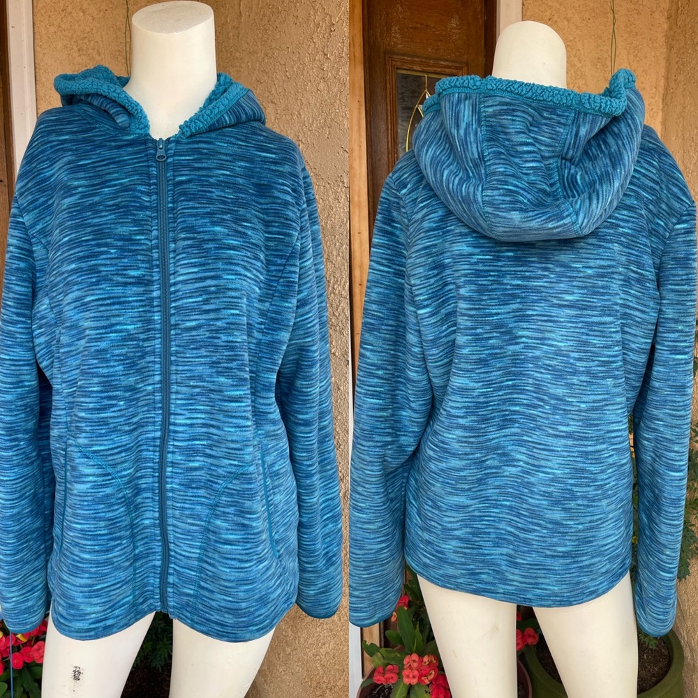 Faded Glory Fleece Zip Front Jacket LARGE
